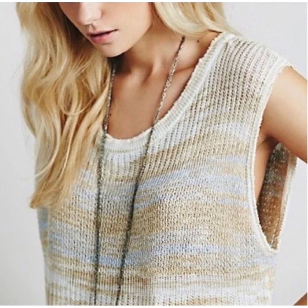 Free People Always Sunny Days Knit Tunic Top NWT - S - Picture 6 of 13